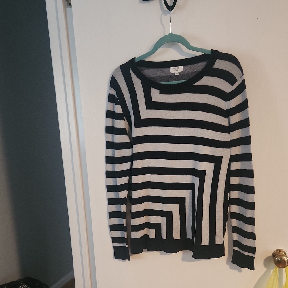 Striped Black and Gray Sweater